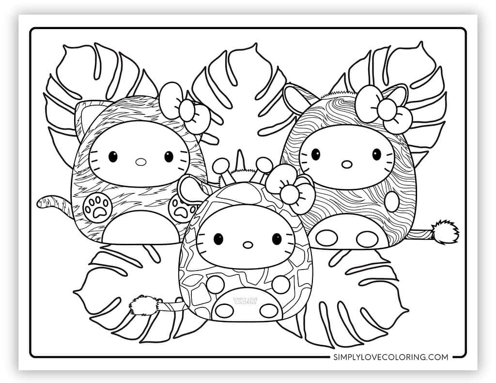 hello kitty marshmallow coloring page