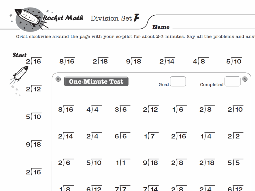 4th Grade Math Worksheets Rocket Math