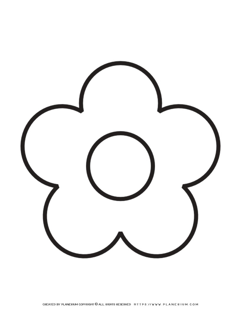 5 Petal Flower Template Printable Planerium Worksheets Library