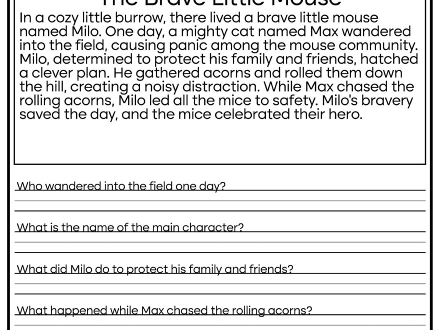 5 Printable Reading Comprehension English Worksheets ages 4 7 KG1 To Grade 2 Etsy