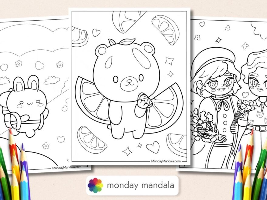 50 Cute Coloring Pages Free PDF Printables
