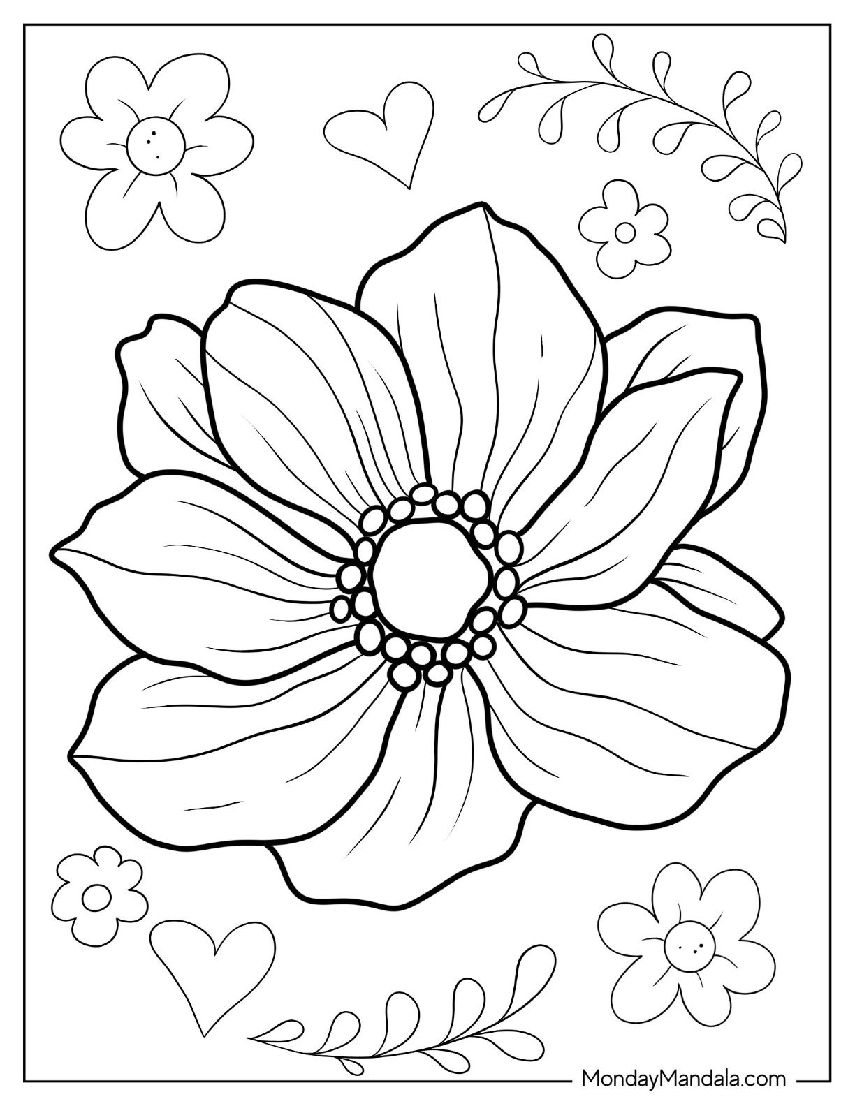 coloring pages free printable flowers