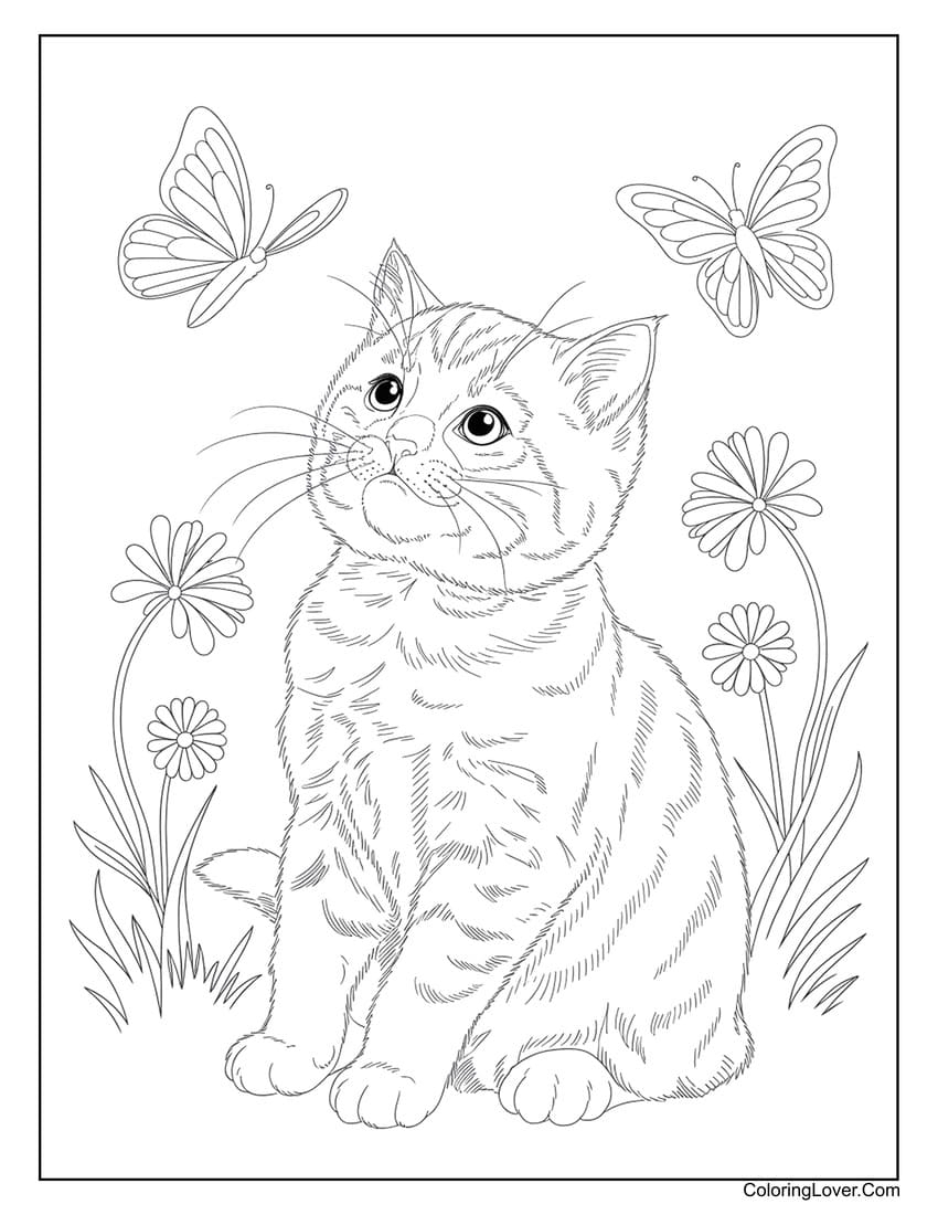 printable cat colouring pages