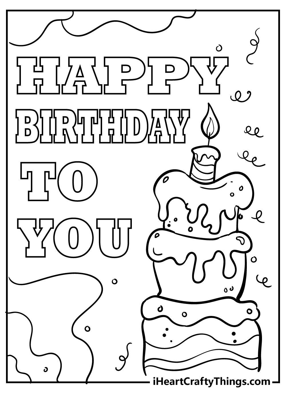 printable birthday cards free to color printable birthday cards free to color