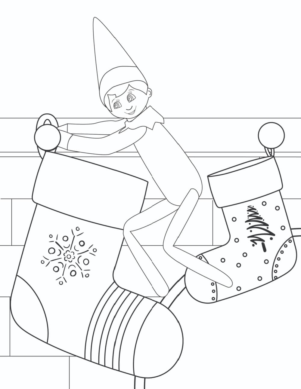 printable elf on the shelf coloring pages