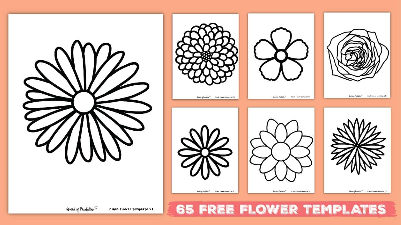 5 petal flower template free printable