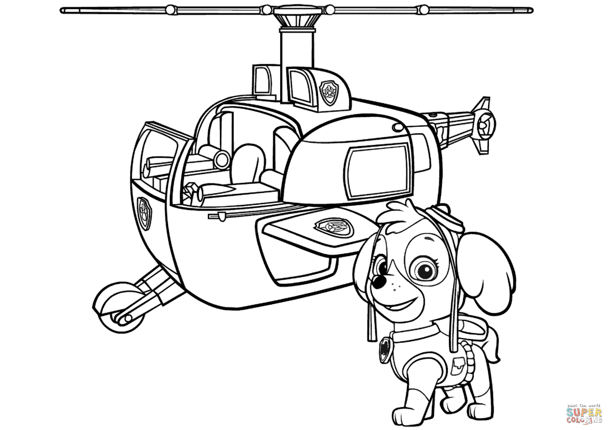 60 Cute Paw Patrol Skye Coloring Pages Free Artsy Pretty Colors