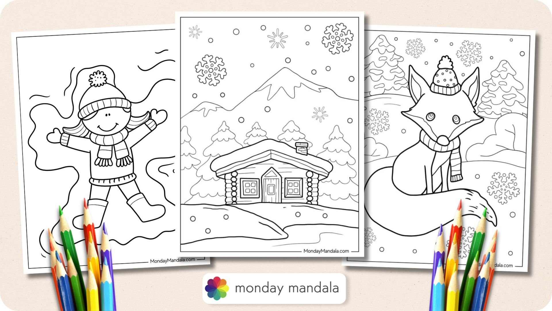 coloring pages winter printable