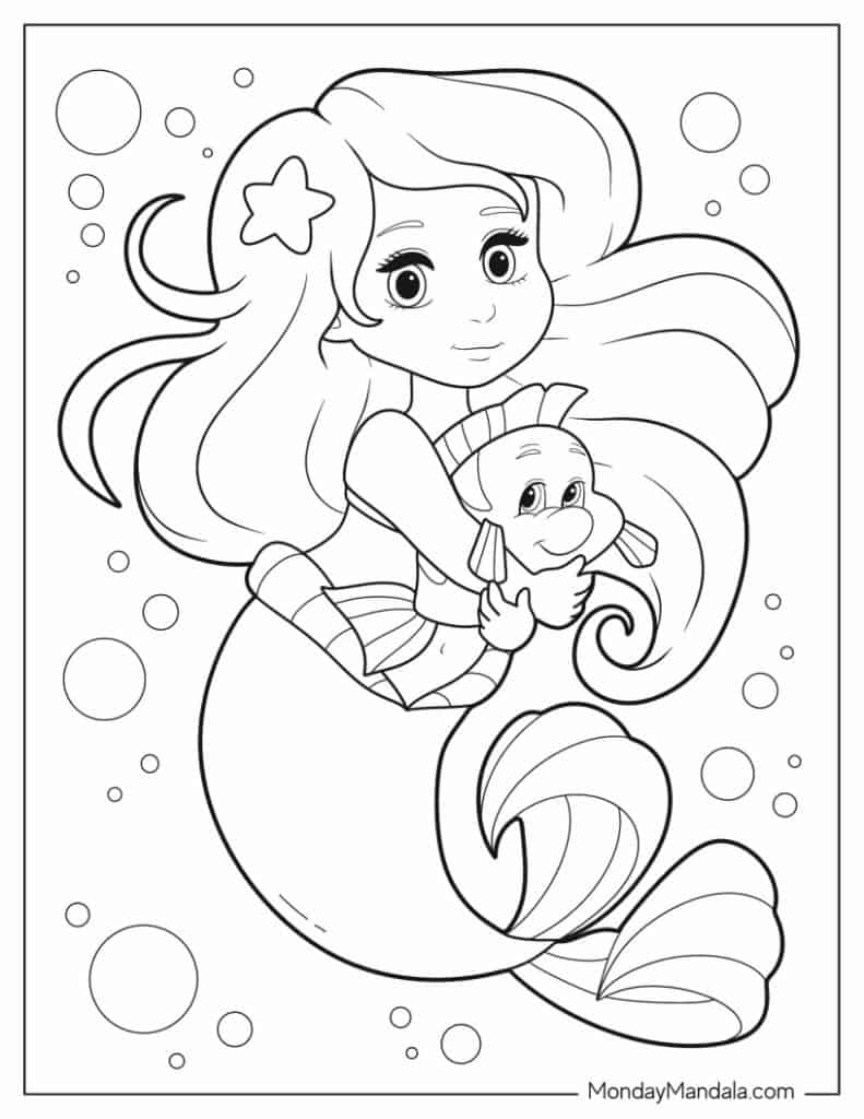 64 Mermaid Coloring Pages Free PDF Printables 