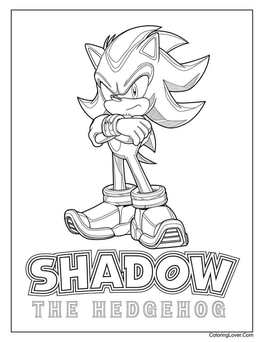 shadow sonic coloring page