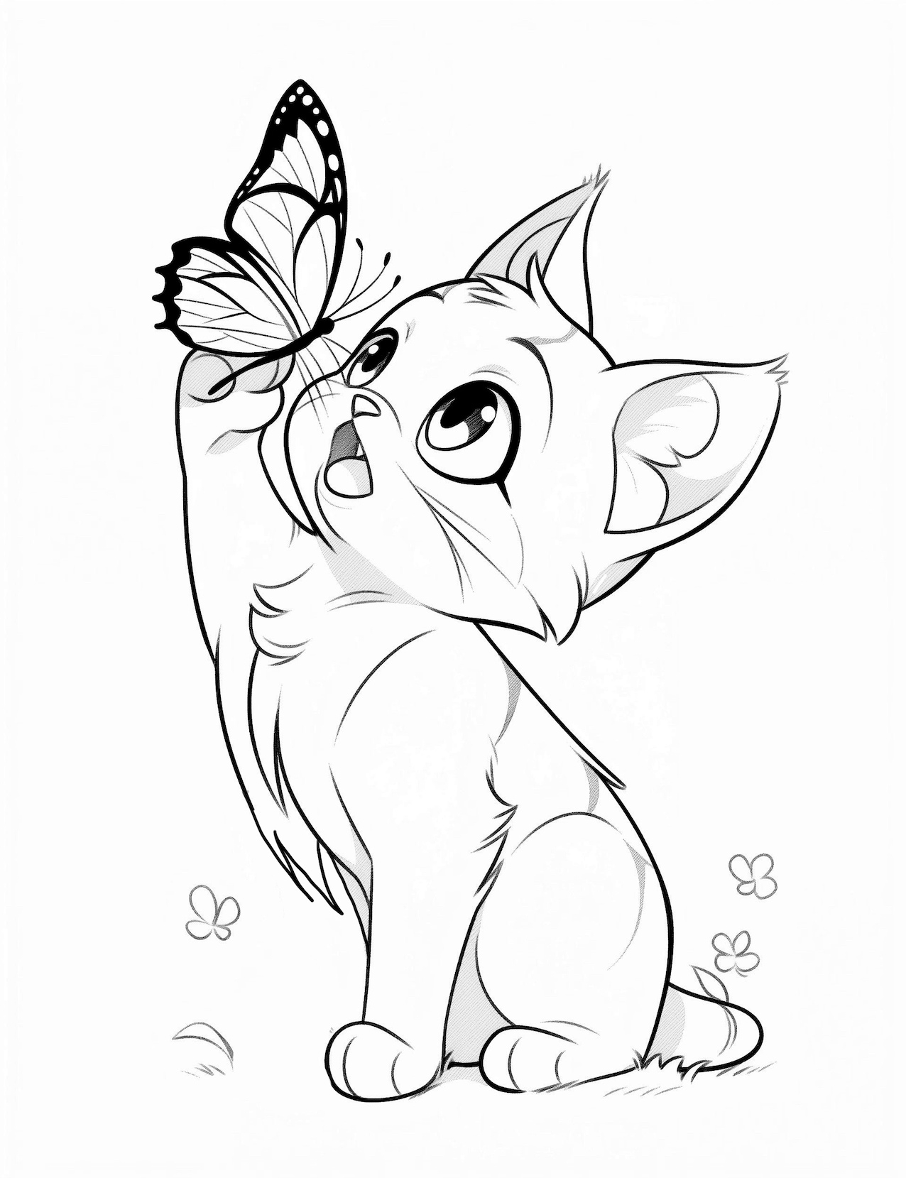printable cute cat coloring pages