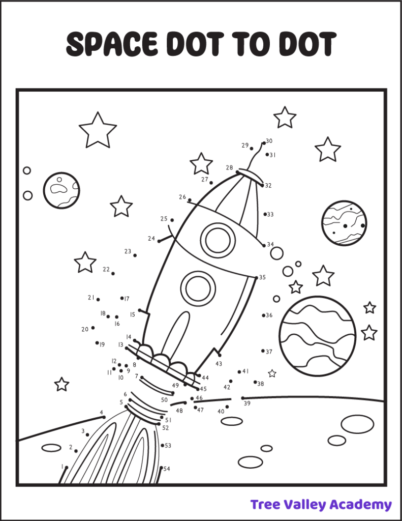 8 Space Dot To Dot Coloring Pages Tree Valley Academy 8 Space Dot To Dot Coloring Pages Tree Valley Academy