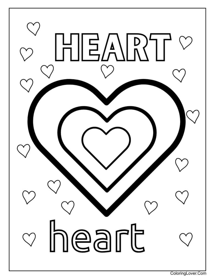 heart shape coloring pages