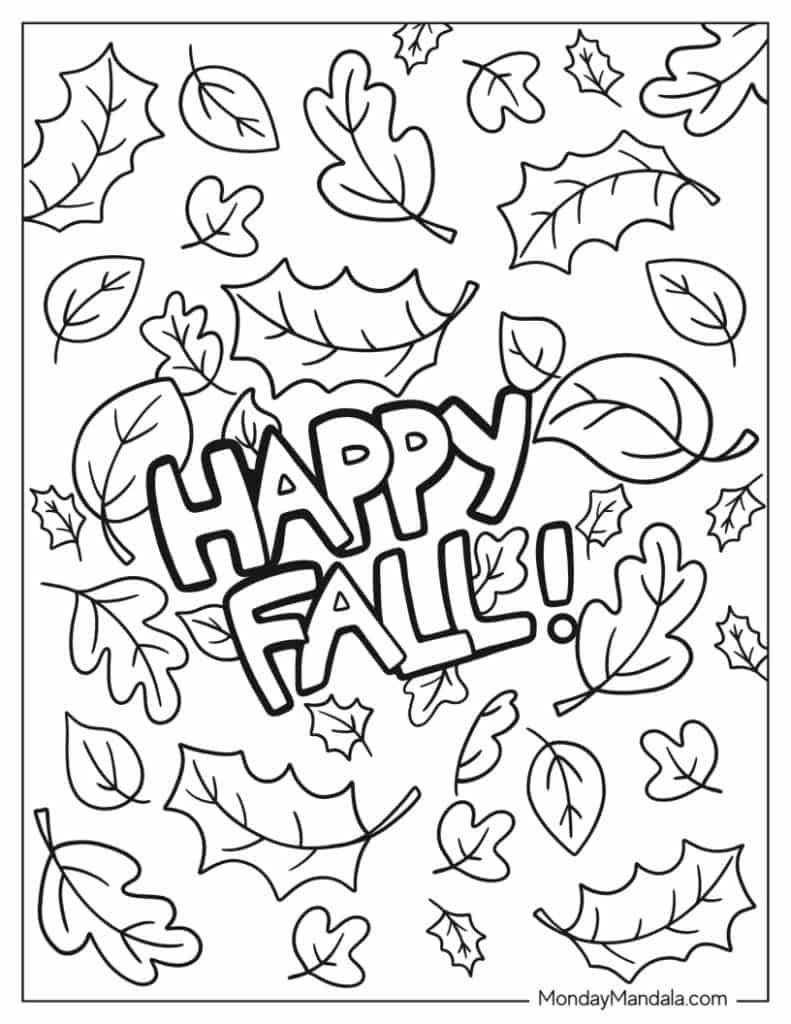 autumn color pages free printable