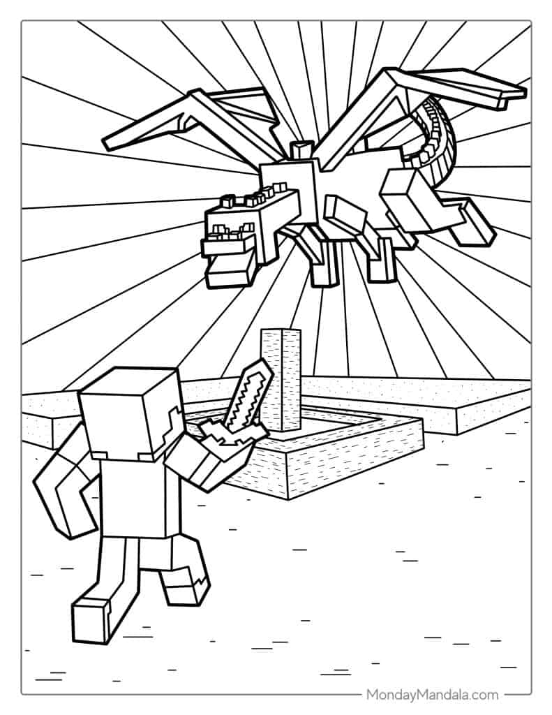 free minecraft coloring pages