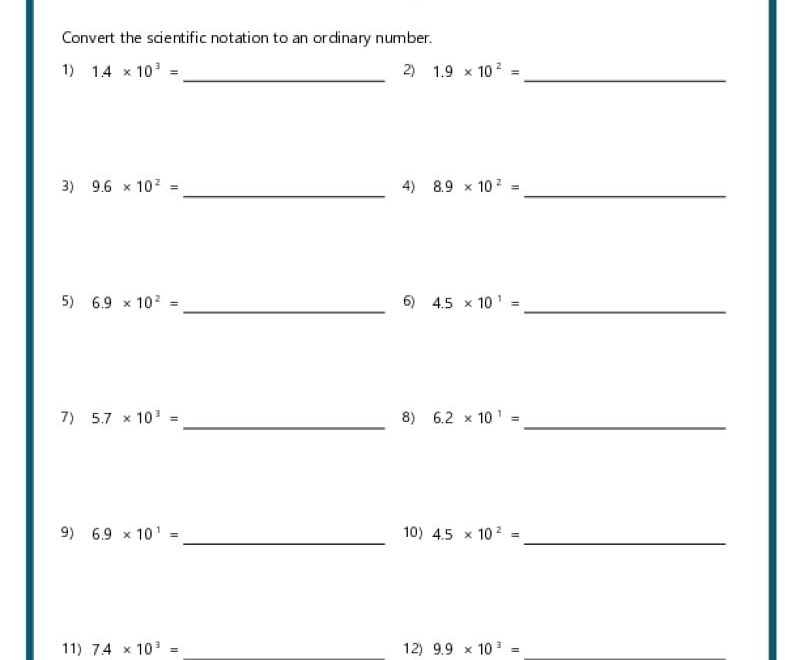 8th Grade Algebra Worksheets