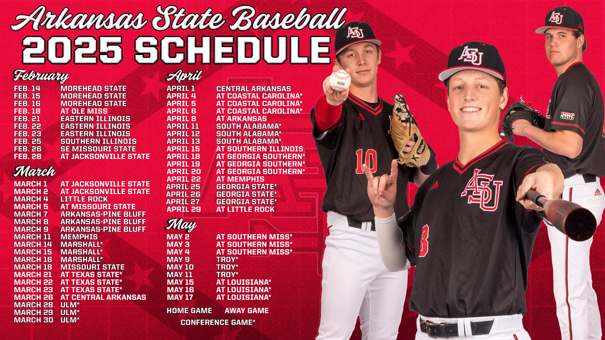 A State Baseball Unveils 2025 Schedule Arkansas State University