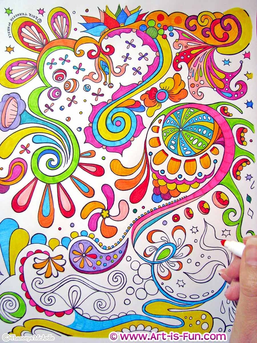 Abstract Coloring Pages Printable E Book Of Groovy Abstract Designs For You To Color Art Is Fun