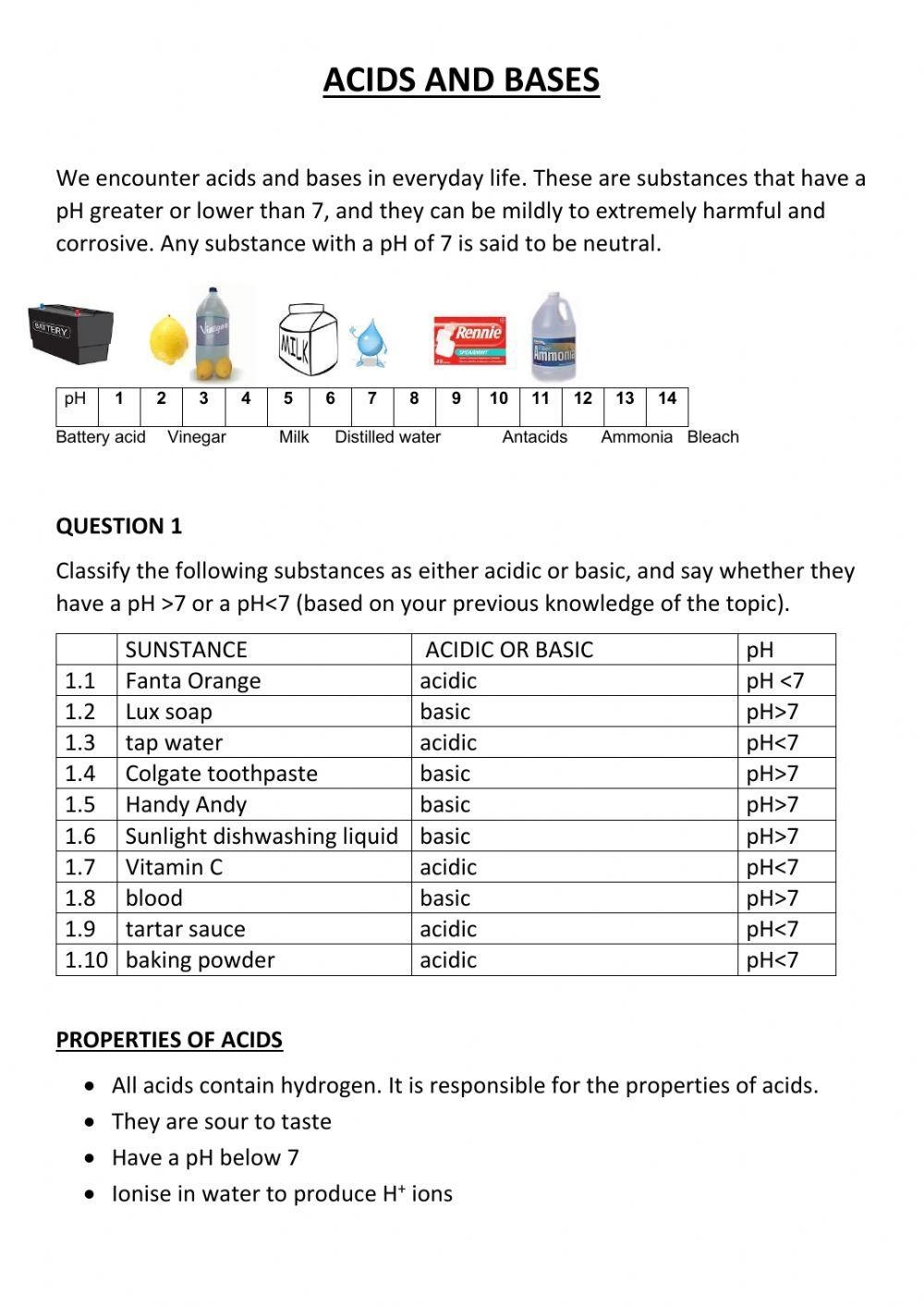 Acids And Bases Worksheet 2 Worksheet Live Worksheets Worksheets Library Acids And Bases Worksheet 2 Worksheet Live Worksheets Worksheets Library