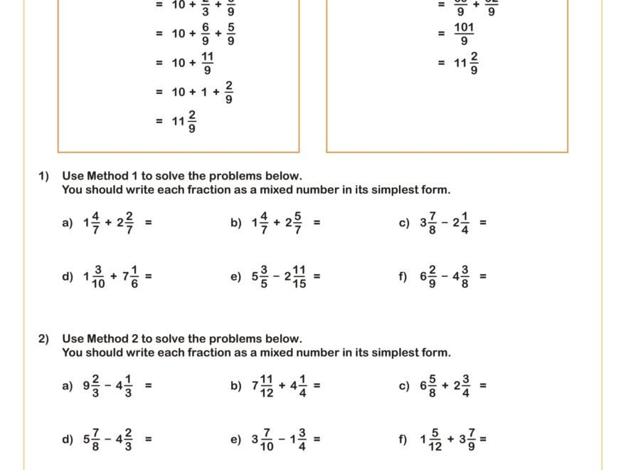 Add And Subtract Mixed Numbers Worksheet Fun And Engaging 5th Grade And 7th Grade Number Operations Worksheet Cazoom Math