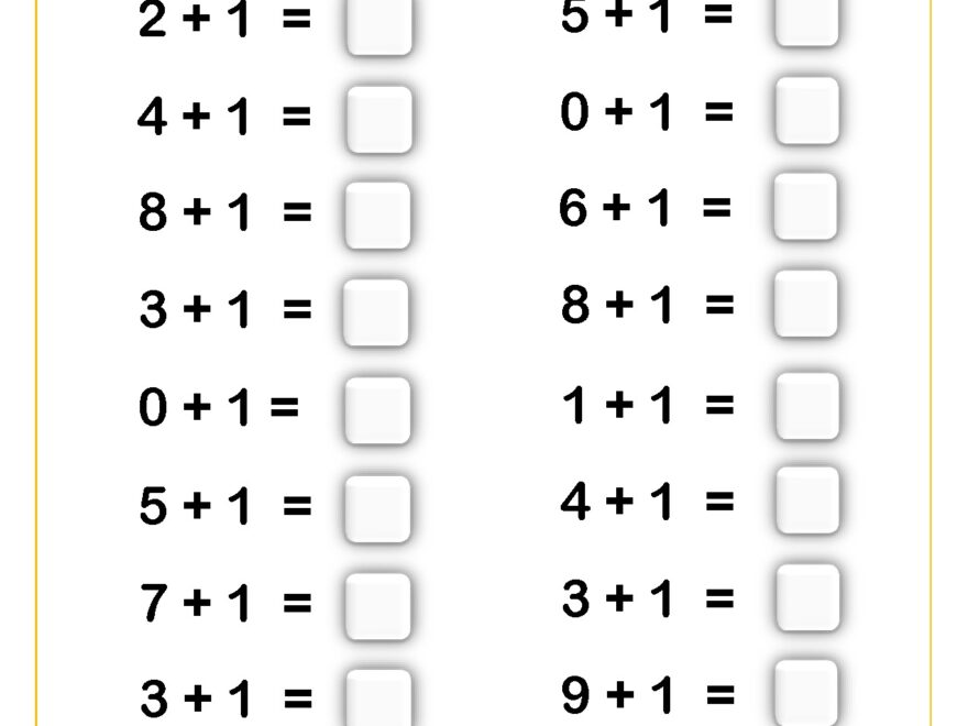 Adding 1 Drills Worksheet 20 Questions Grade 1 PDF Addition Worksheets Cazoom Math