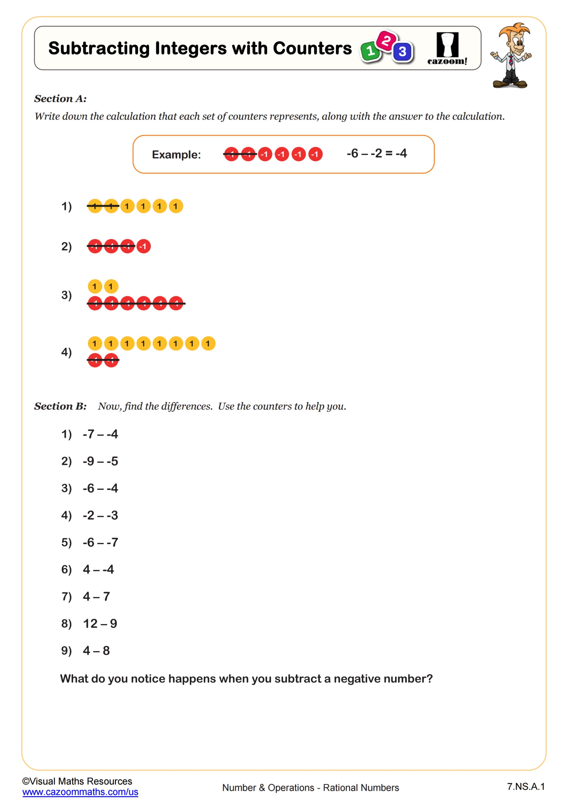Adding And Subtracting Integers Practice Worksheet 7th Grade PDF Worksheets Cazoom Math Adding And Subtracting Integers Practice Worksheet 7th Grade PDF Worksheets Cazoom Math