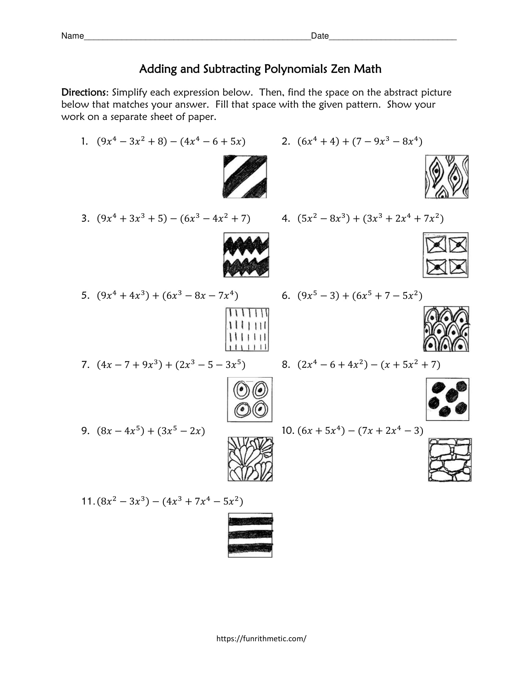 Adding And Subtracting Polynomials Zen Math Funrithmetic Adding And Subtracting Polynomials Zen Math Funrithmetic