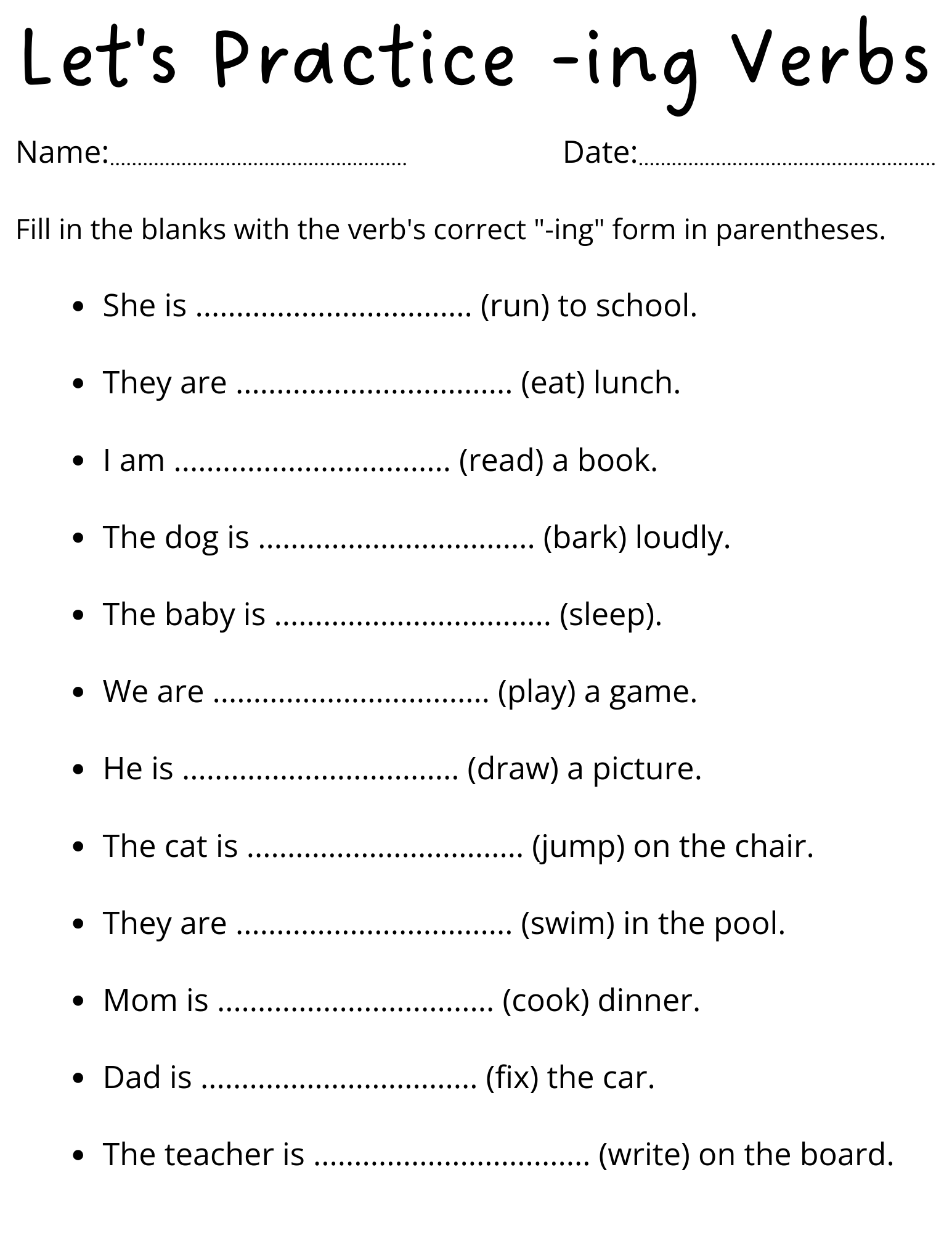 Adding Ing To Verbs Worksheet For Grade 1 Made By Teachers