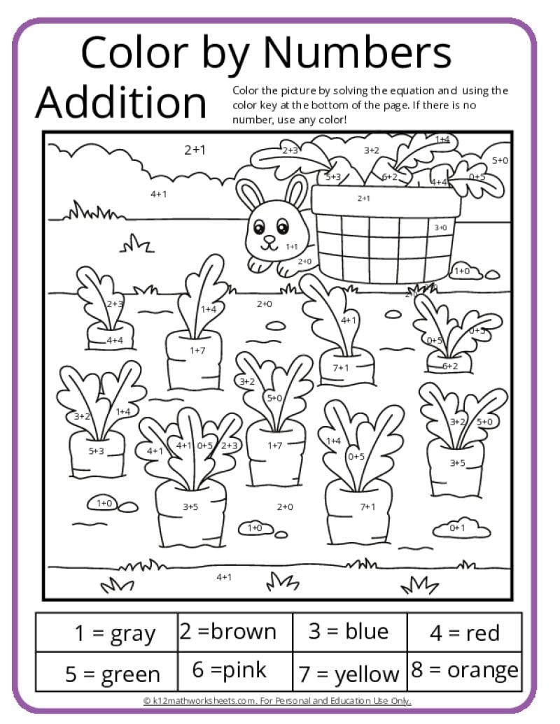 color by number worksheet color by number worksheet