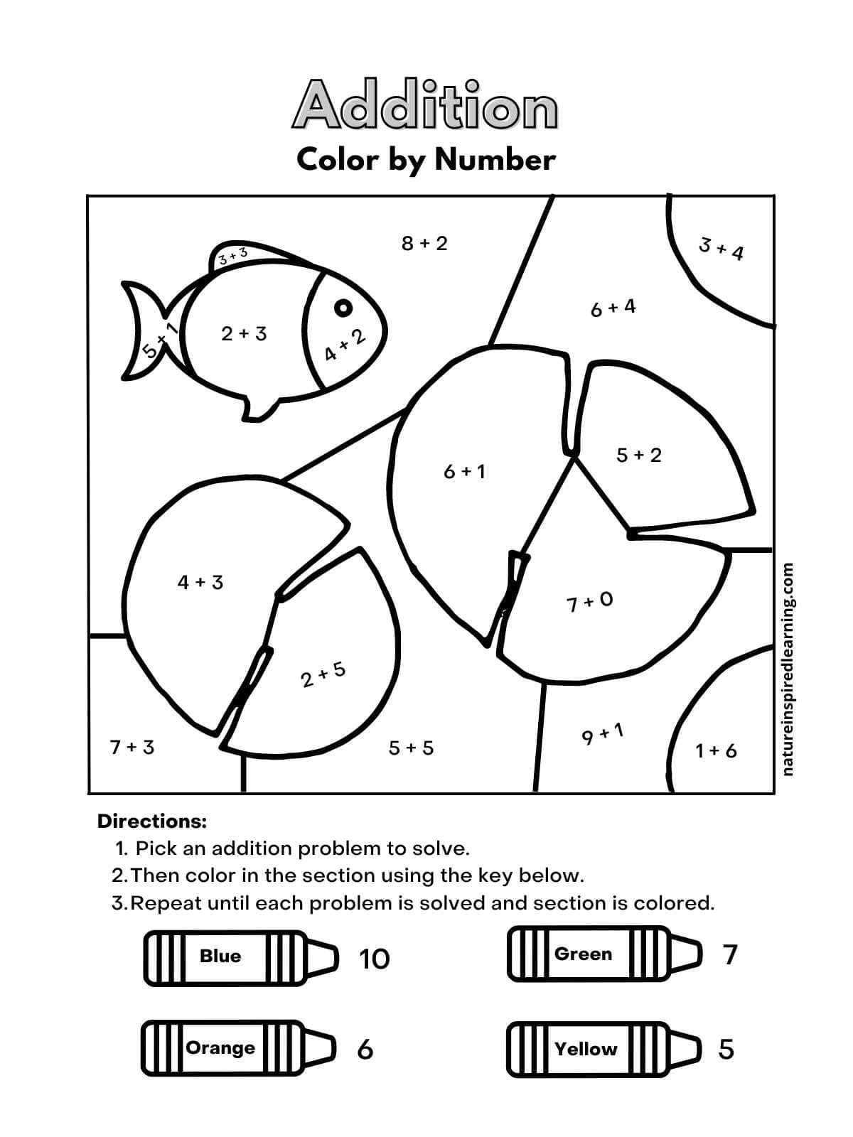 2 digit addition free printable coloring worksheet