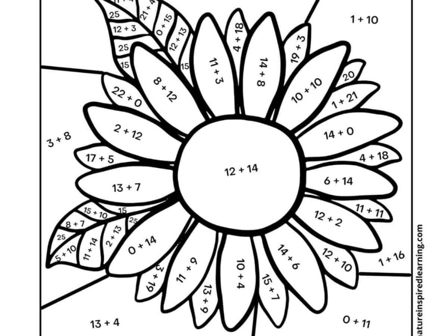 Addition Color By Number Worksheets Nature Inspired Learning