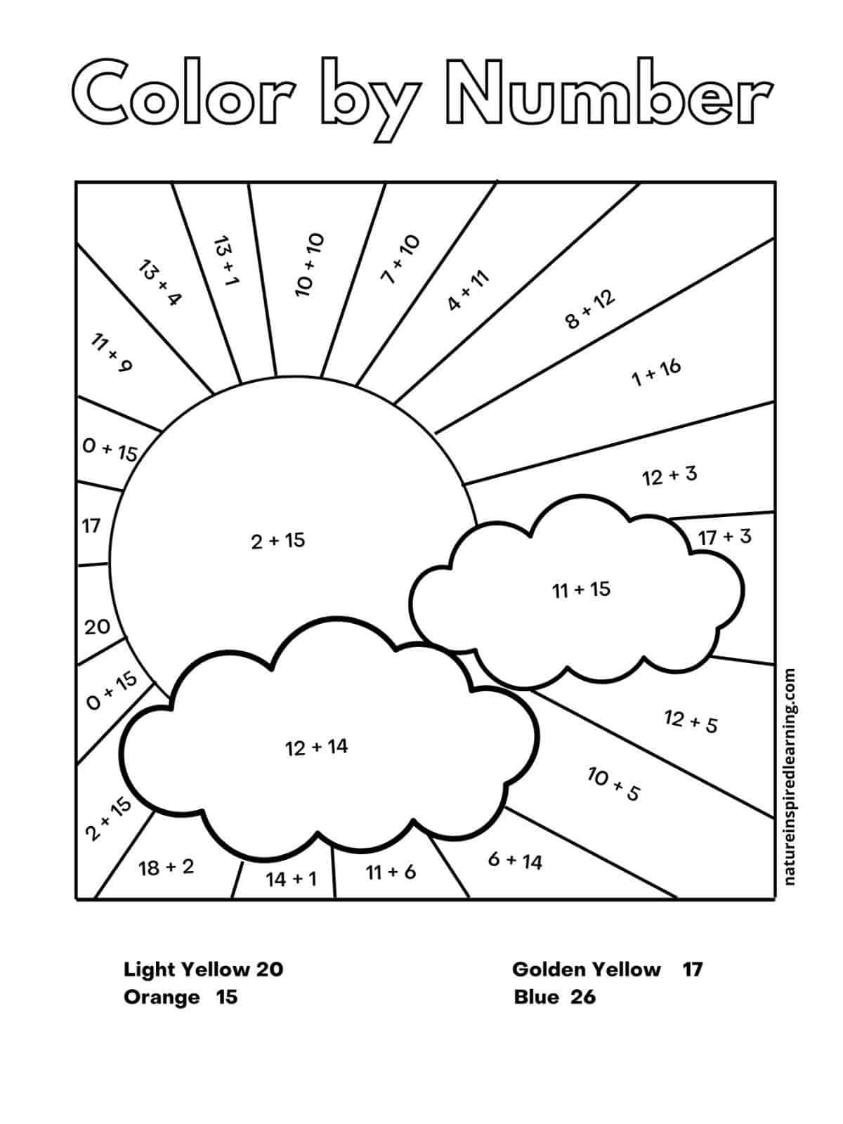 Addition Color By Number Worksheets Nature Inspired Learning Addition Color By Number Worksheets Nature Inspired Learning