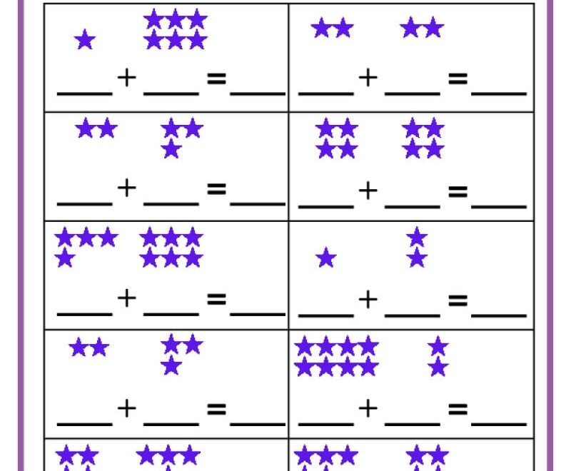 Addition Worksheets For Kindergarten