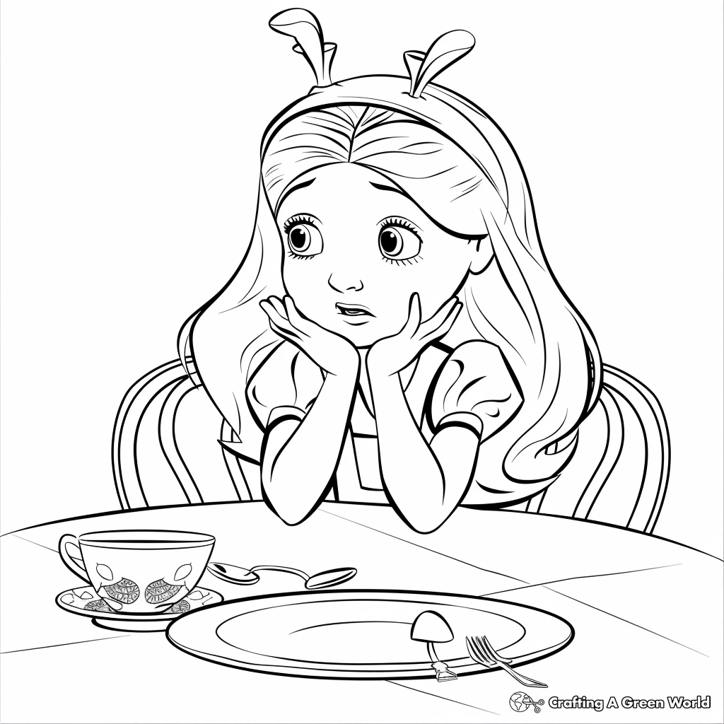 Alice In Wonderland Coloring Pages Free Printable 