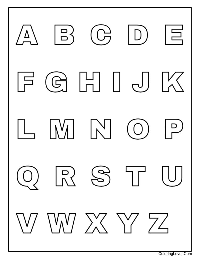 Alphabet Coloring Pages Free Printable A Z Letters In PDF Alphabet Coloring Pages Free Printable A Z Letters In PDF