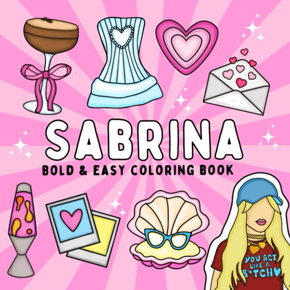 Amazon Sabrina Bold And Easy Coloring Book For Adults And Teens Bold And Easy Designs For Relaxation Featuring Cute Illustrations Bold Easy Coloring Fan Coloring 9798338620984 Bee Laura Books