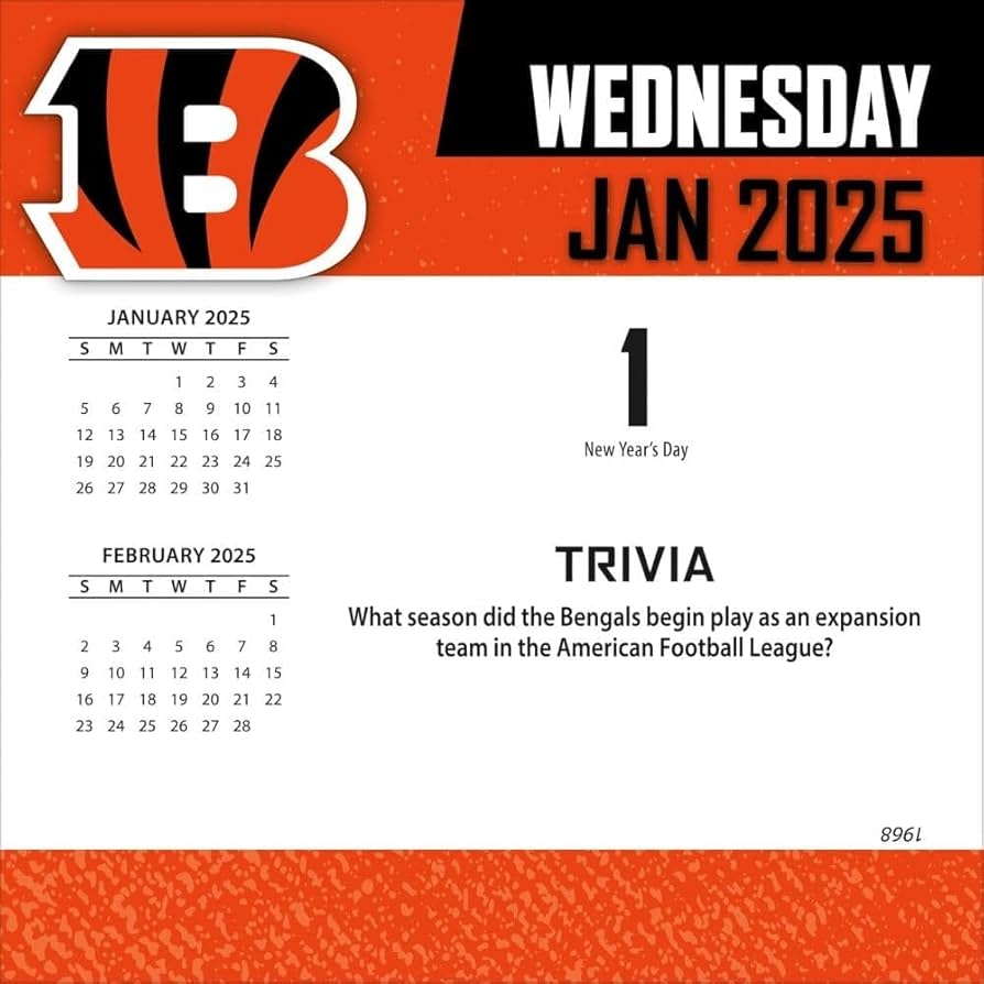 Amazon Turner Sports Cincinnati Bengals 2025 Box Calendar 25998053034 Sports Outdoors Amazon Turner Sports Cincinnati Bengals 2025 Box Calendar 25998053034 Sports Outdoors
