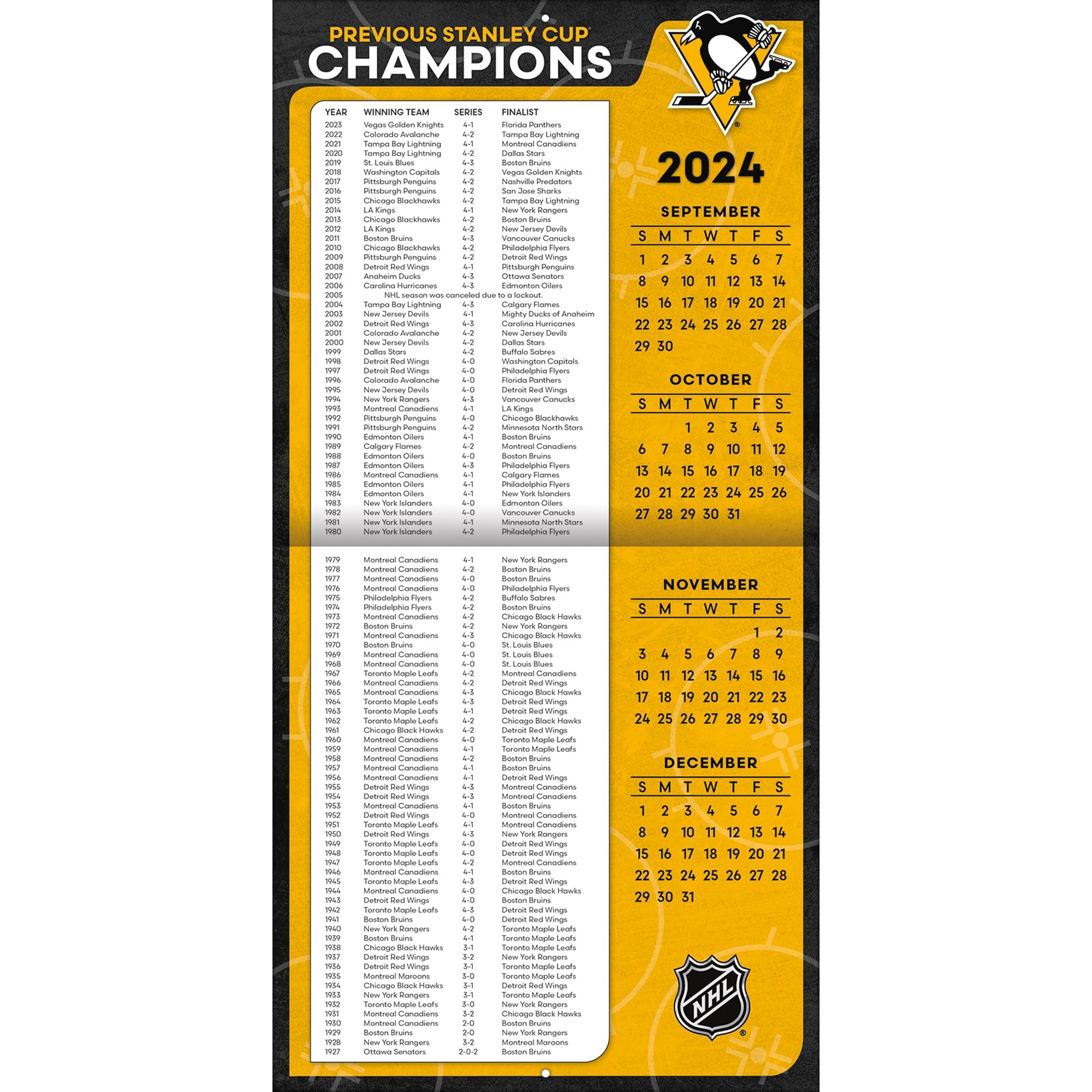 Amazon TURNER SPORTS Pittsburgh Penguins 2025 12x12 Team Wall Calendar 25998011953 Office Products