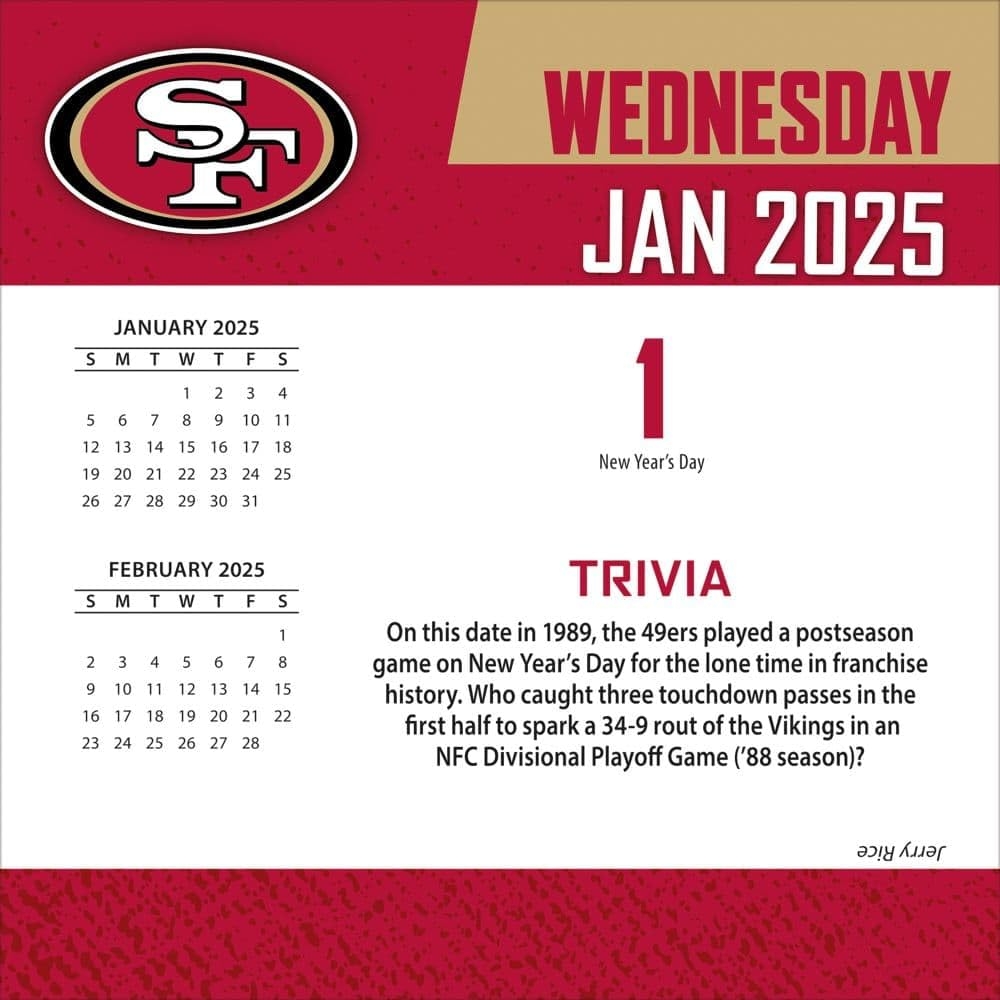 Amazon Turner Sports San Francisco 49ers 2025 Box Calendar 25998053055 Office Products
