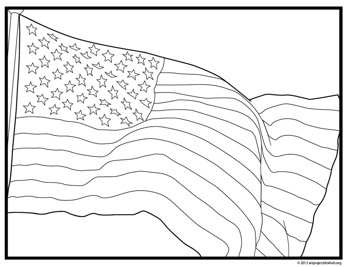 united states flag coloring page