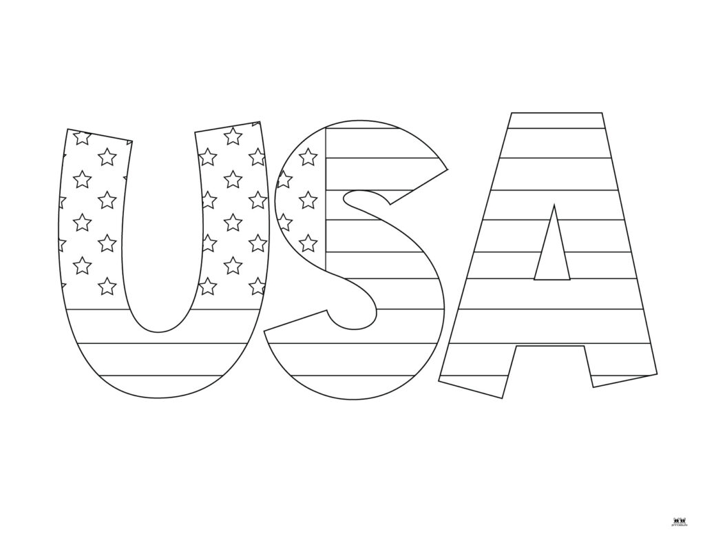 flag usa coloring page
