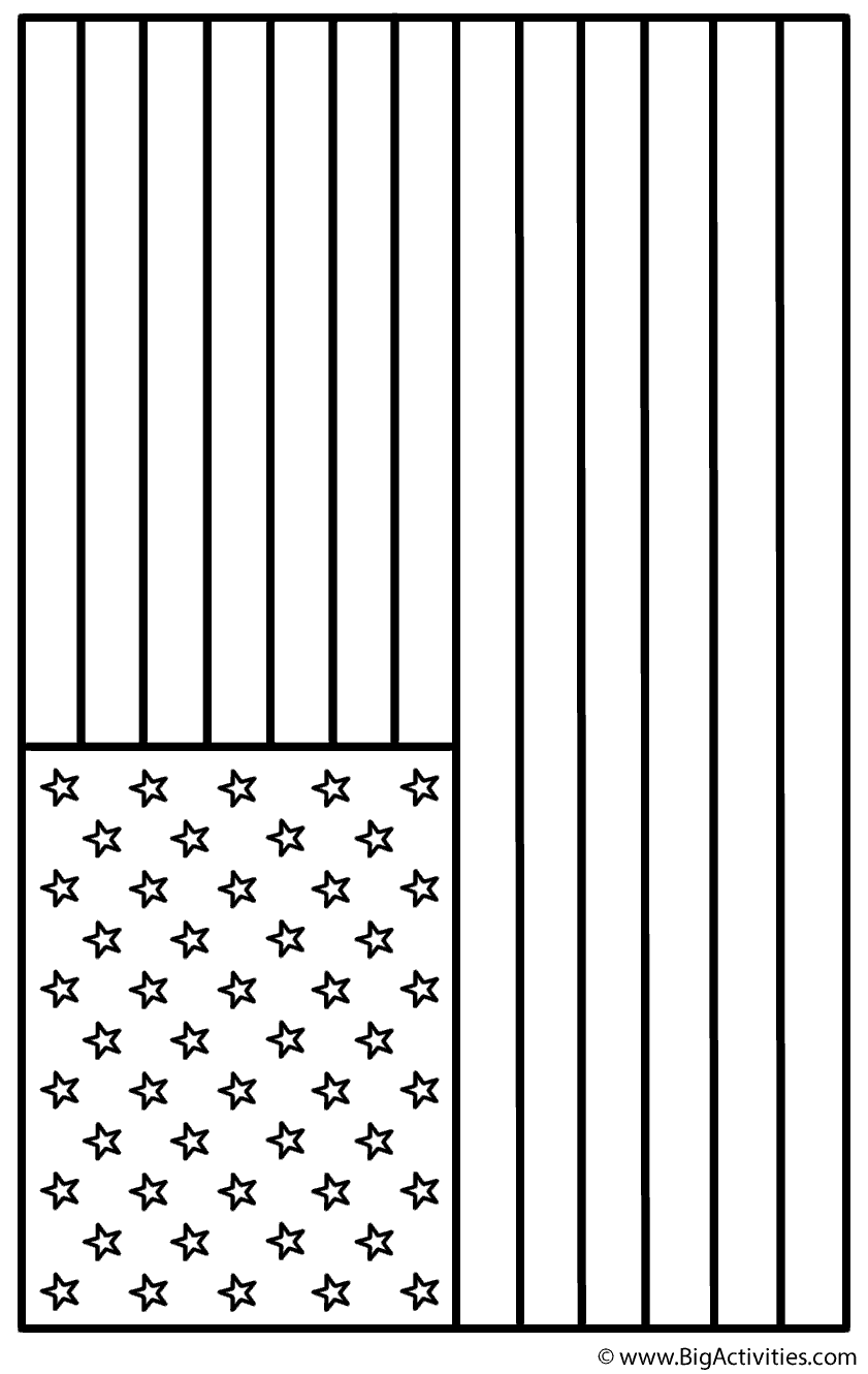American Flag Landscape Coloring Page Presidents Day 