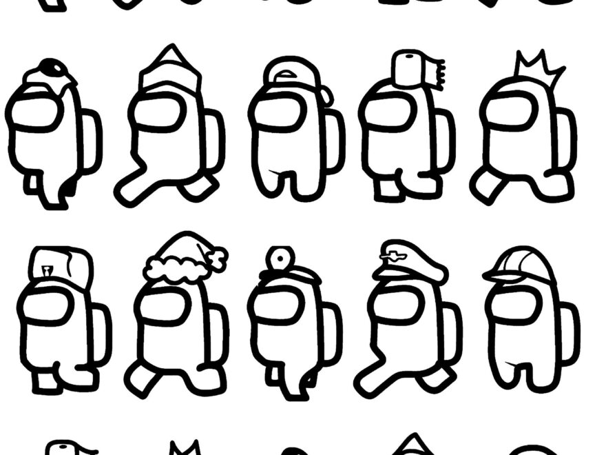 Among Us Various Characters 2 Among Us Coloring Pages