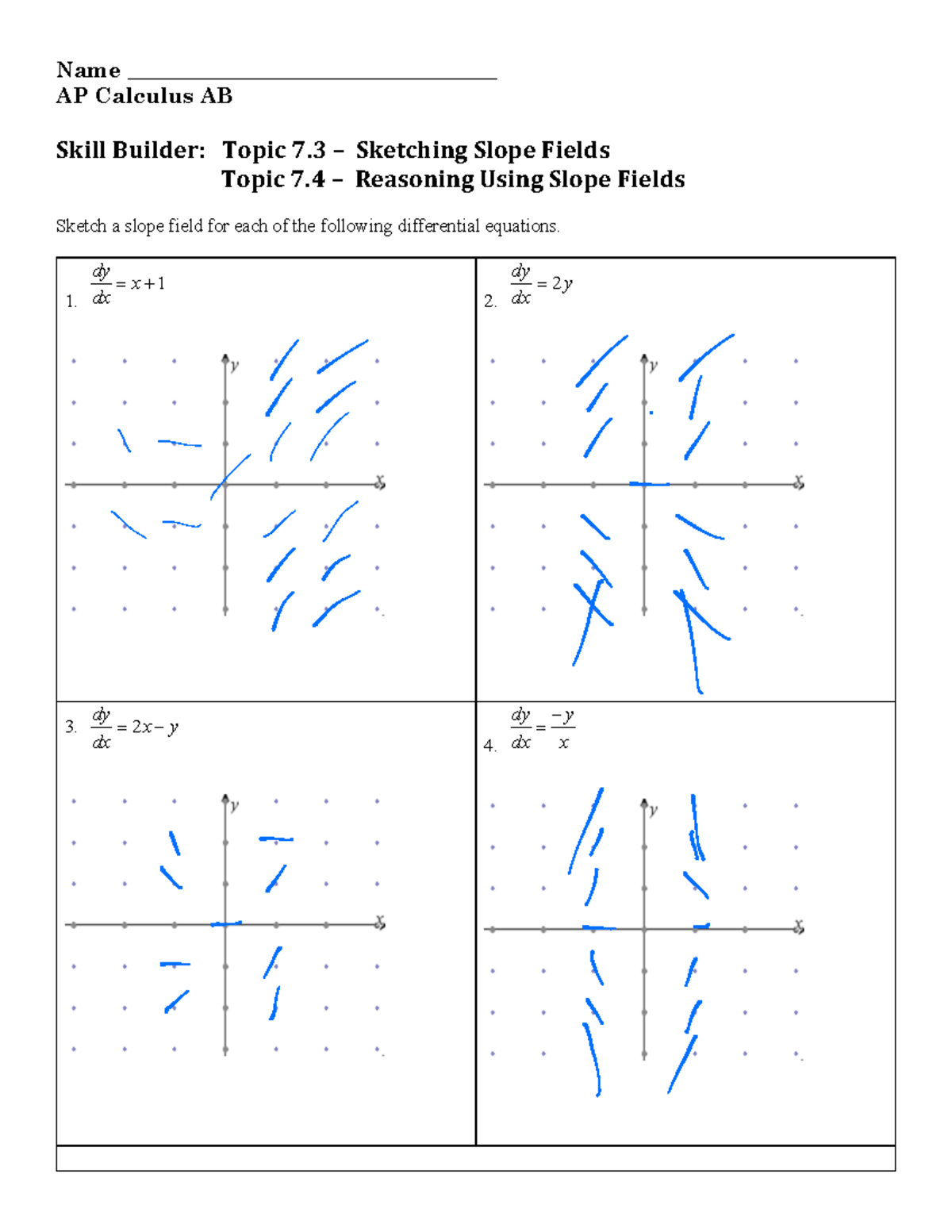 AP Calculus AB Slope Fields Reasoning Topics 7 3 7 4 Studocu AP Calculus AB Slope Fields Reasoning Topics 7 3 7 4 Studocu