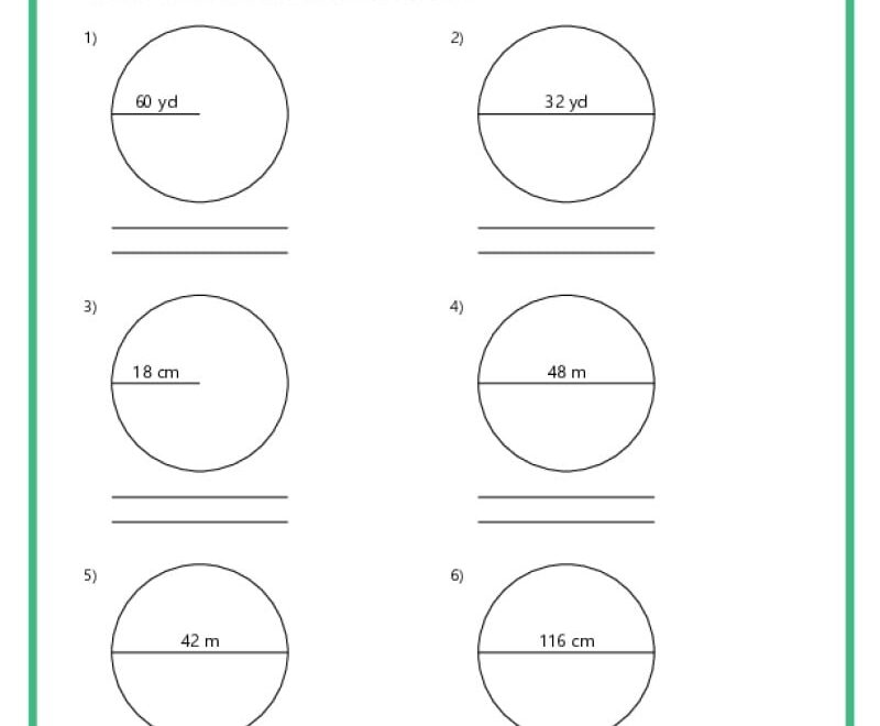 Area And Circumference Of Circles K12 Math Worksheets