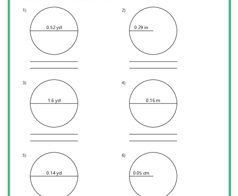 Area And Circumference Of Circles K12 Math Worksheets