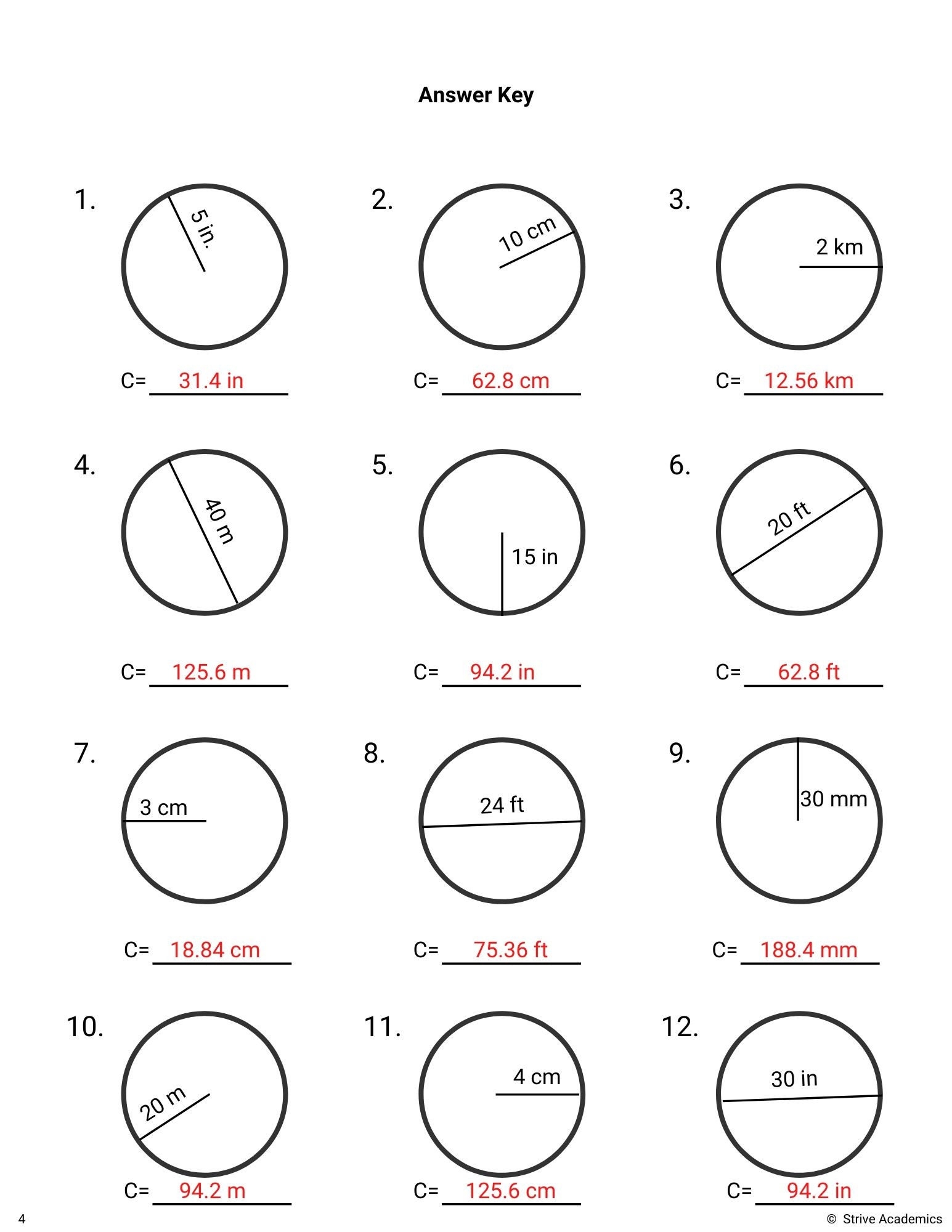 area and circumference of a circle worksheet area and circumference of a circle worksheet
