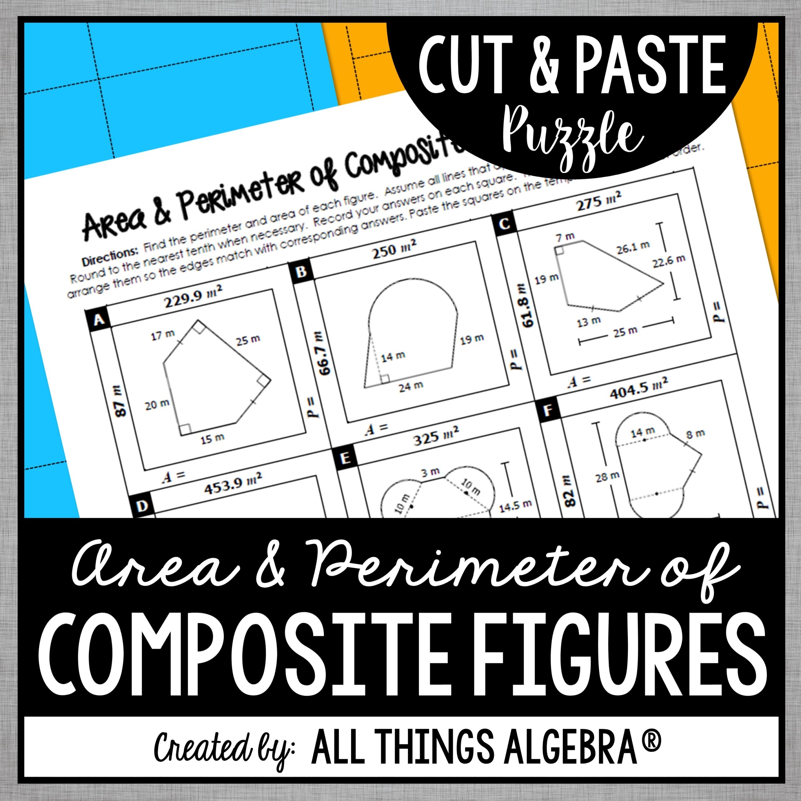 circumference and area of composite figures worksheet