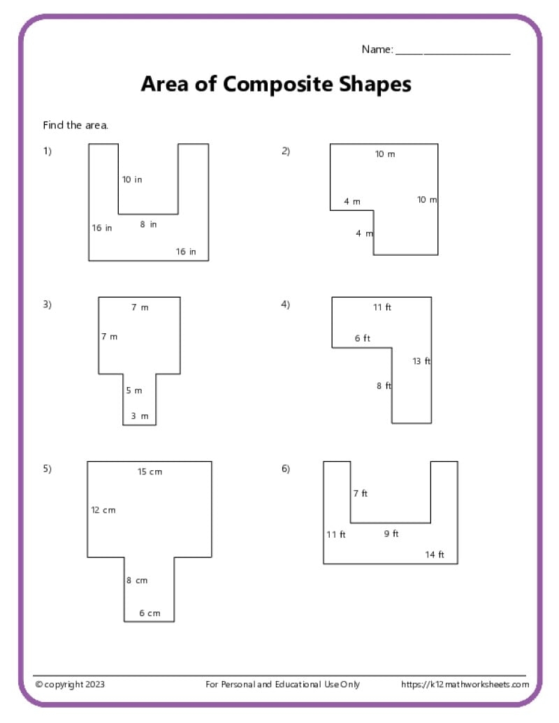 Area And Perimeter Of Composite Shapes K12 Math Worksheets Area And Perimeter Of Composite Shapes K12 Math Worksheets