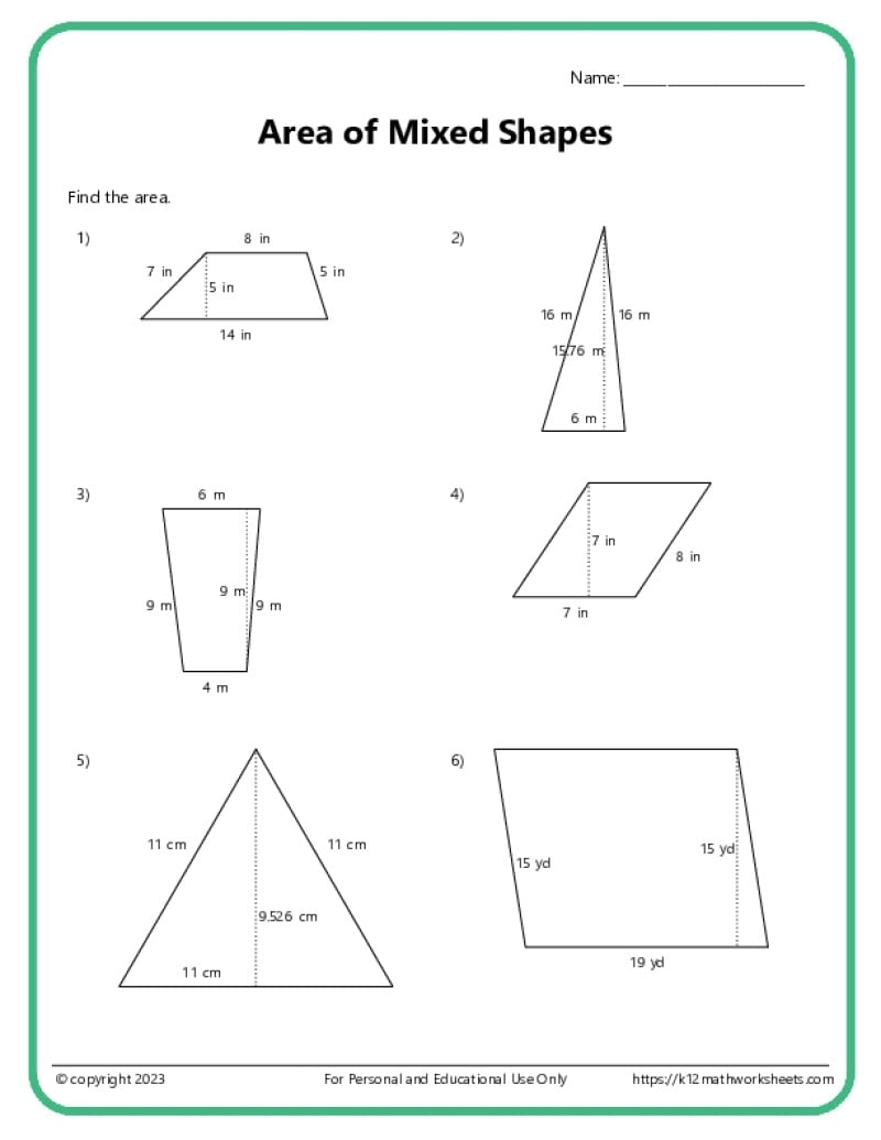 Area And Perimeter Of Mixed Shapes K12 Math Worksheets Area And Perimeter Of Mixed Shapes K12 Math Worksheets